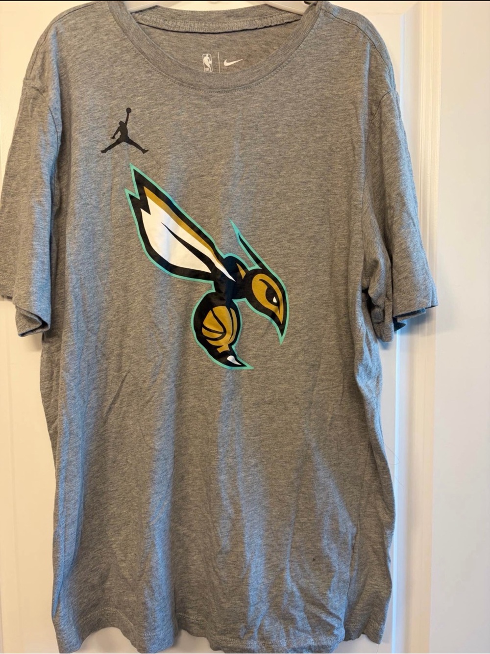 Charlotte Hornets Nike Dri-Fit Men's T Shirt Size L Large Short Sleeve Gray Rare